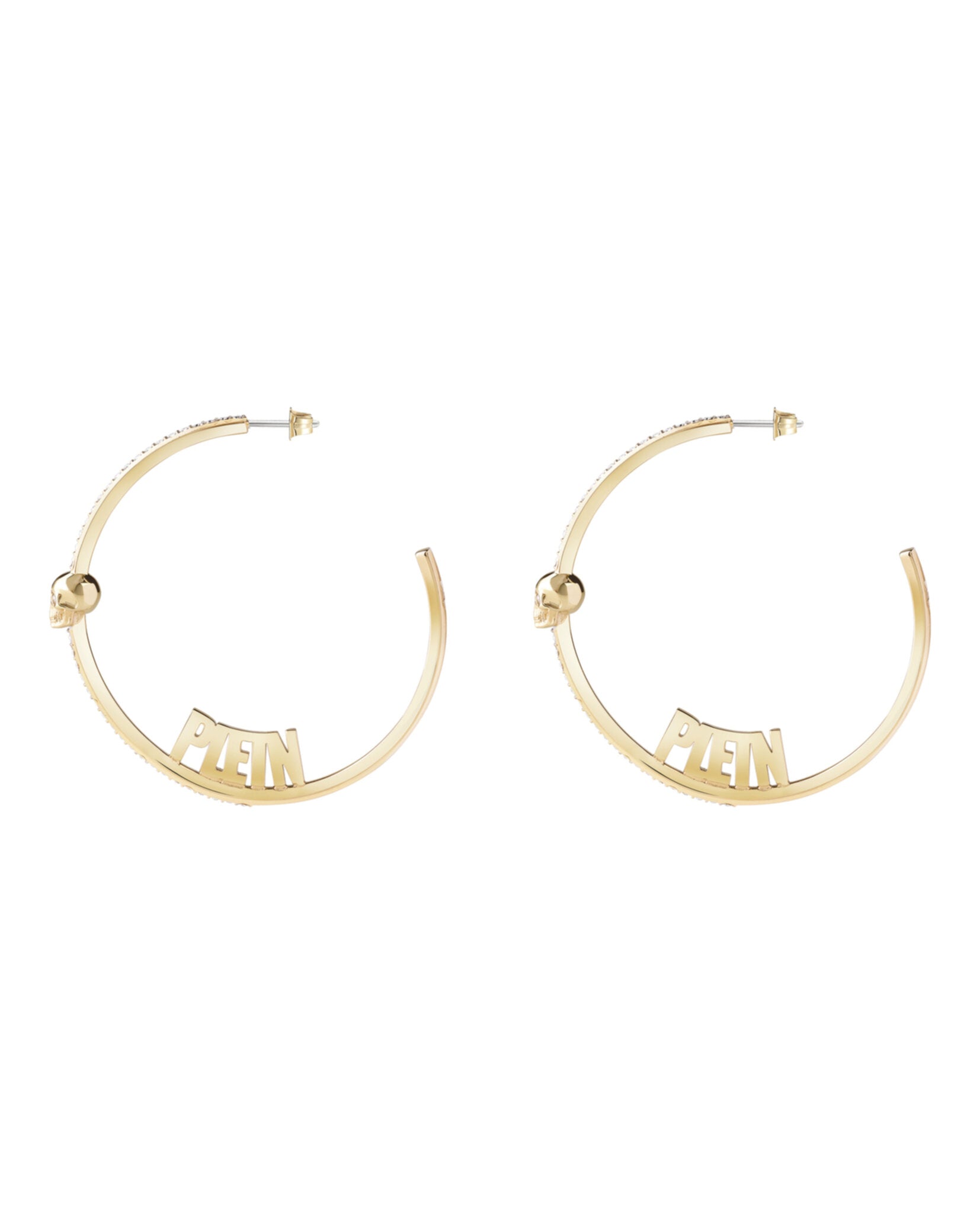 Lettering Crystal Hoop Earrings