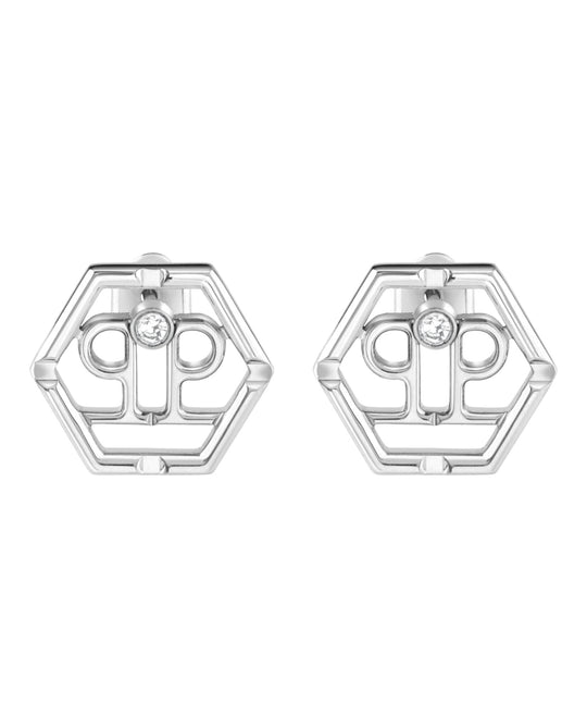 Hexagon Crystal Stud Earrings