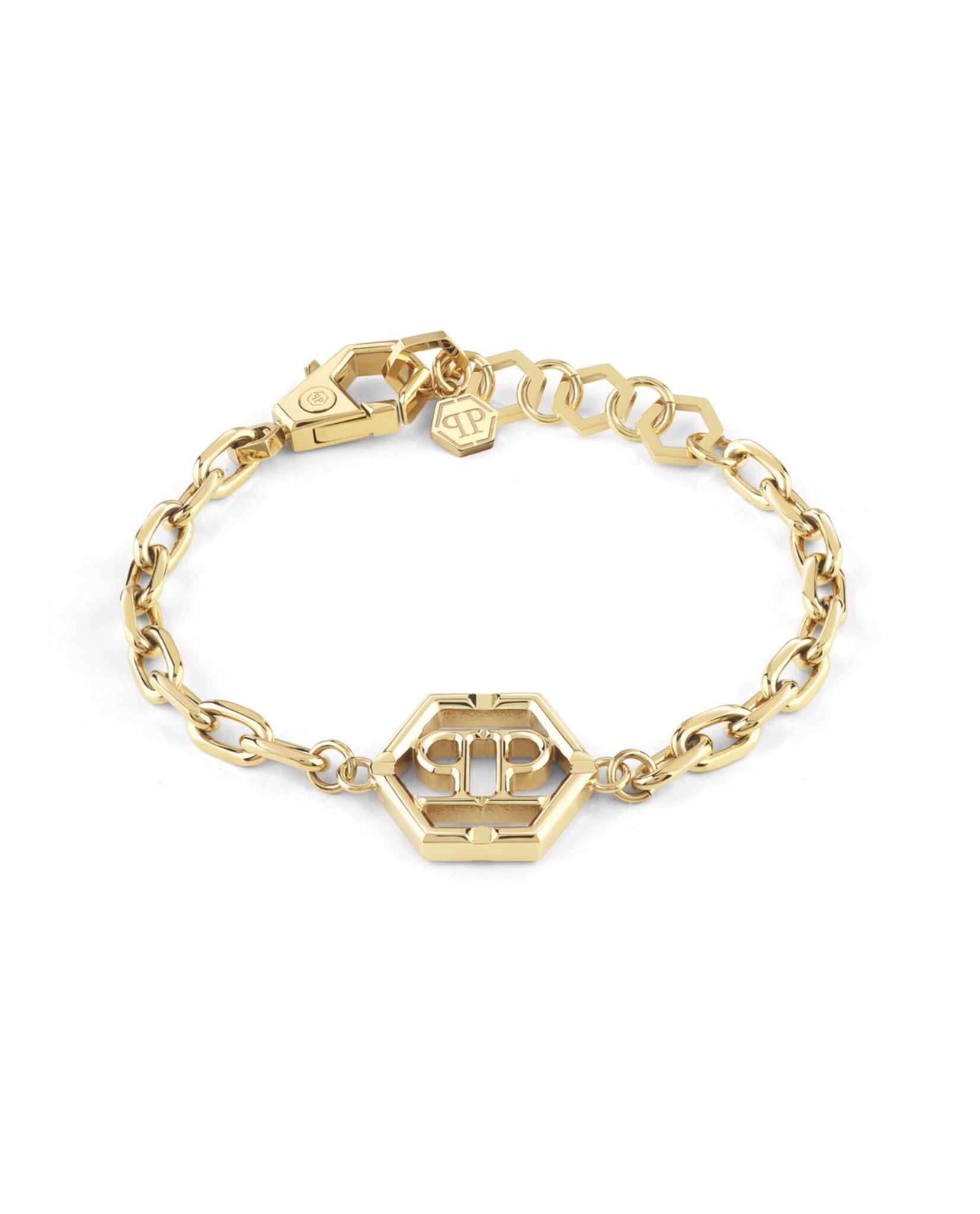 Hexagon Crystal Cable Chain Bracelet