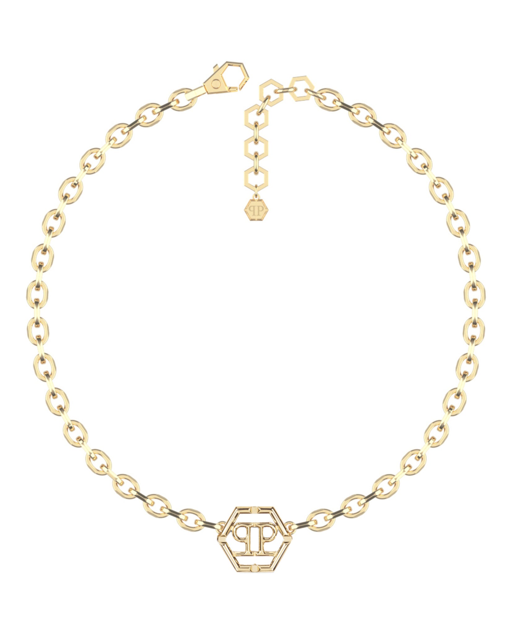 Hexagon Crystal Cable Chain Necklace
