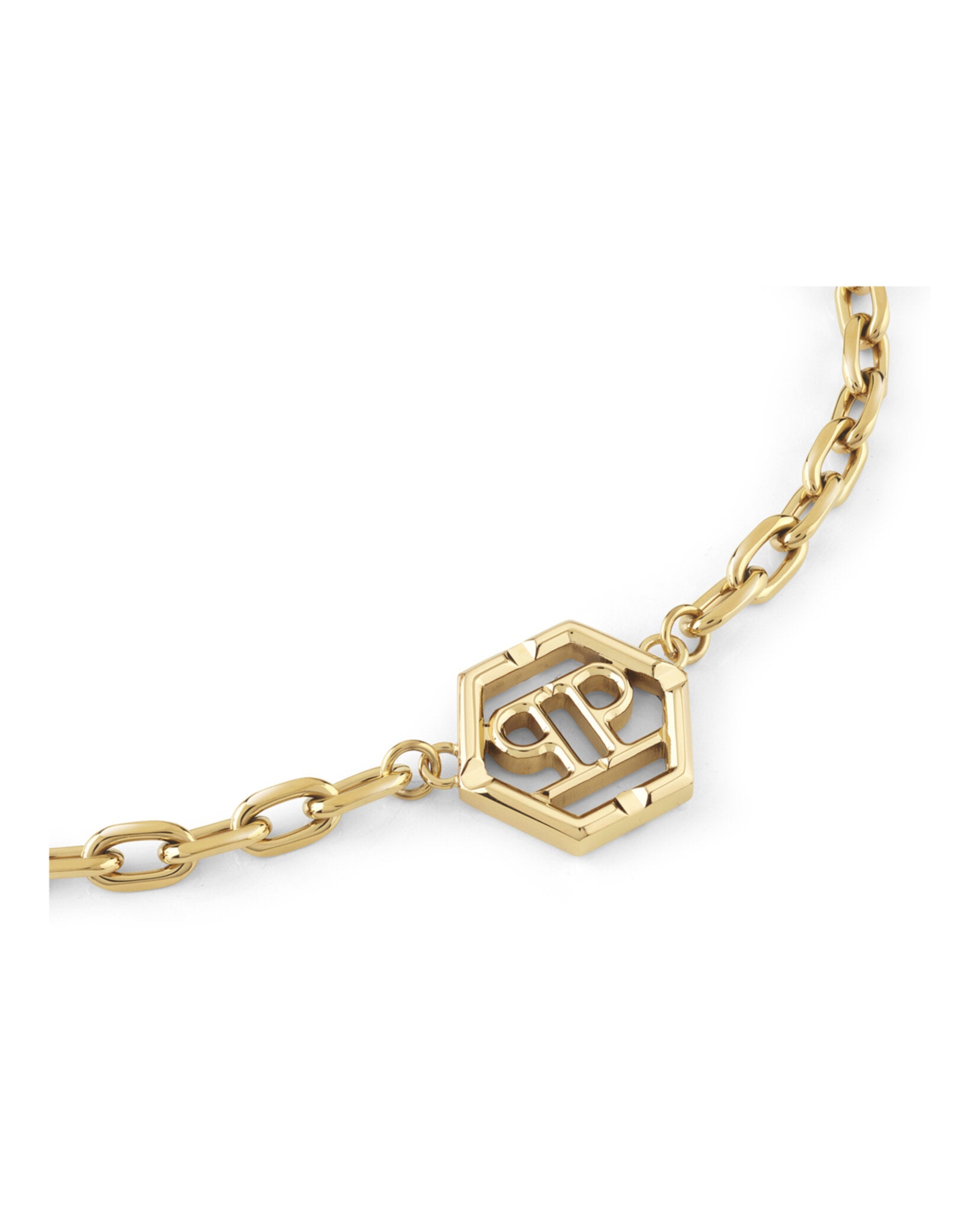 Hexagon Crystal Cable Chain Necklace