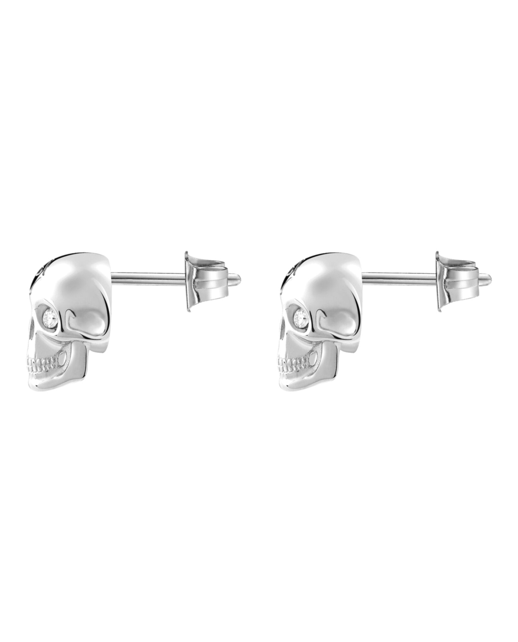 3D $kull Crystal Stud Earrings
