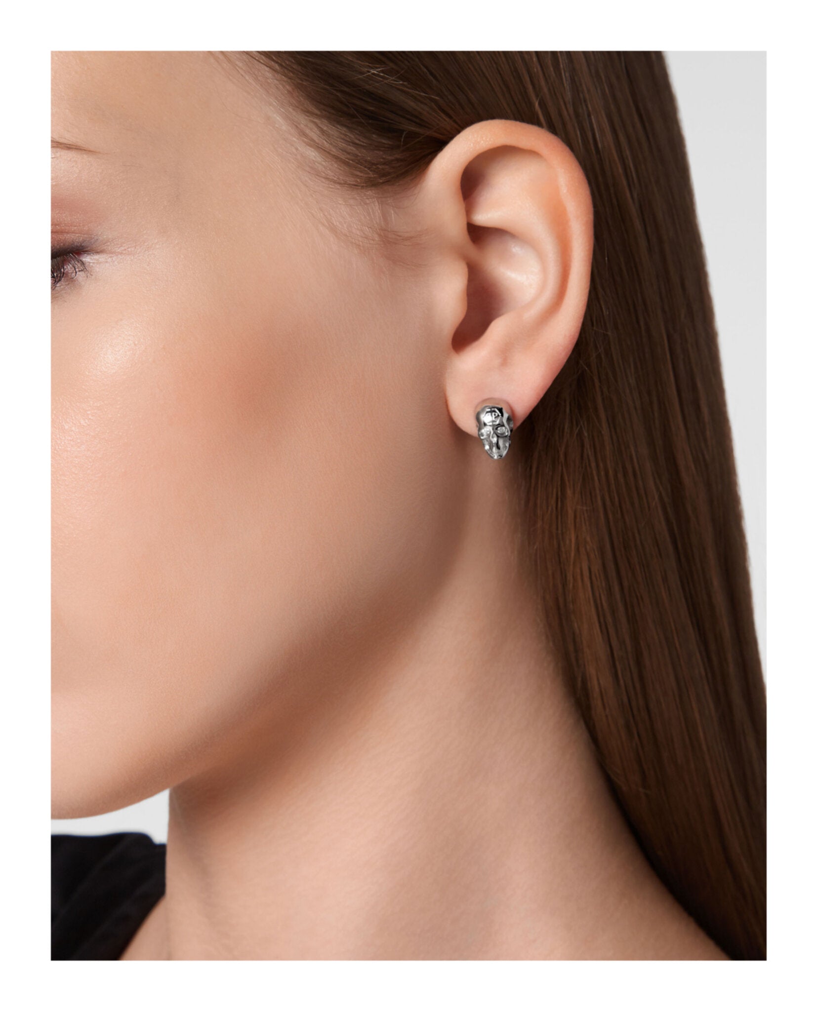 3D $kull Crystal Stud Earrings