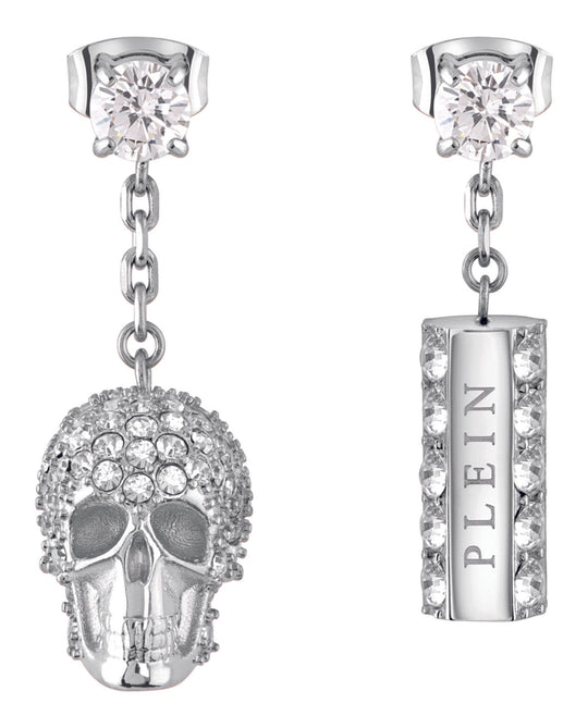 Sliding $kull Crystal Dangle Earrings