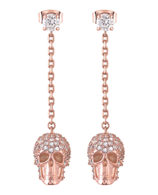 Sliding $kull Crystal Dangle Earrings