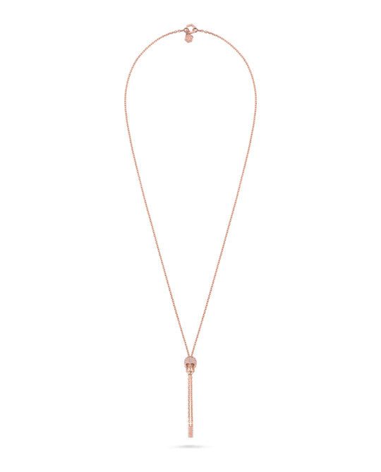 Sliding $kull Crystal Cable Chain Necklace