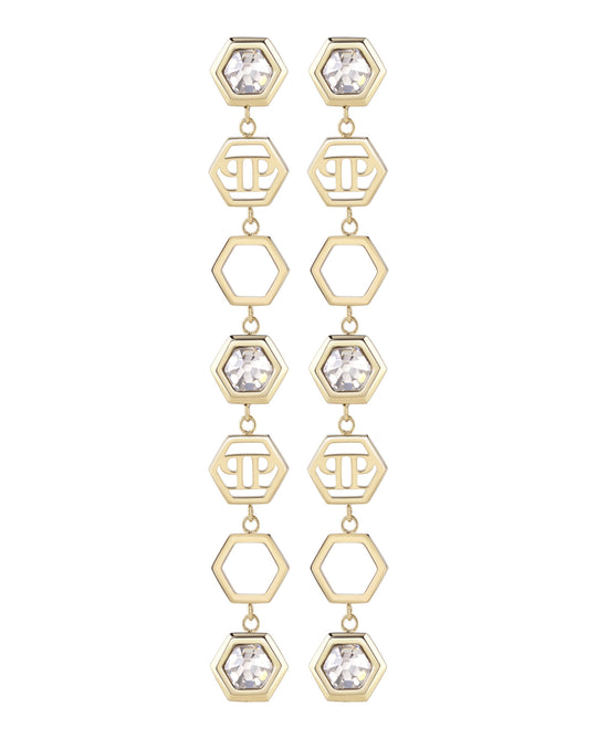 Hexagon Lux Crystal Dangle Earrings
