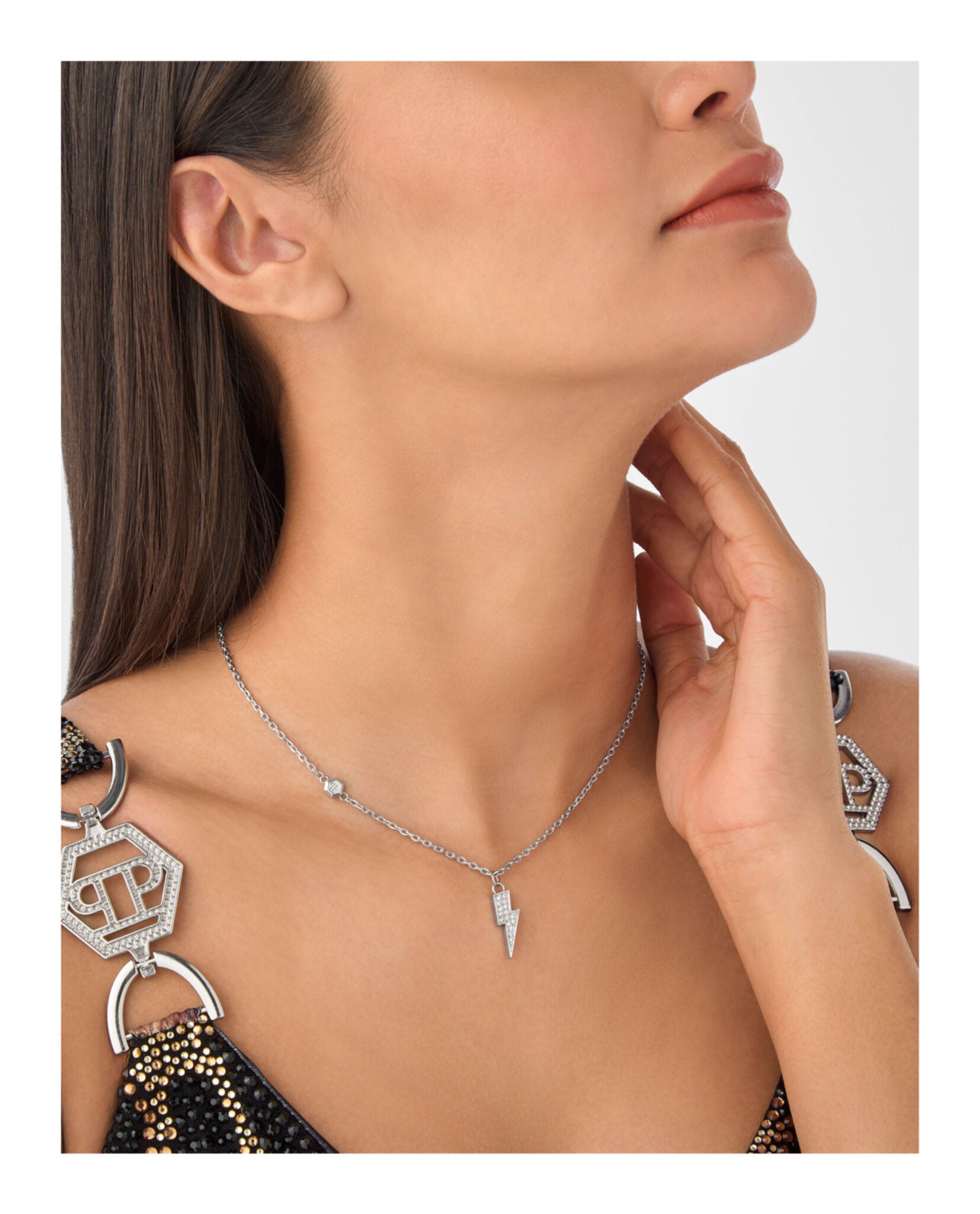 Plein Valentine Crystal Cable Chain Necklace
