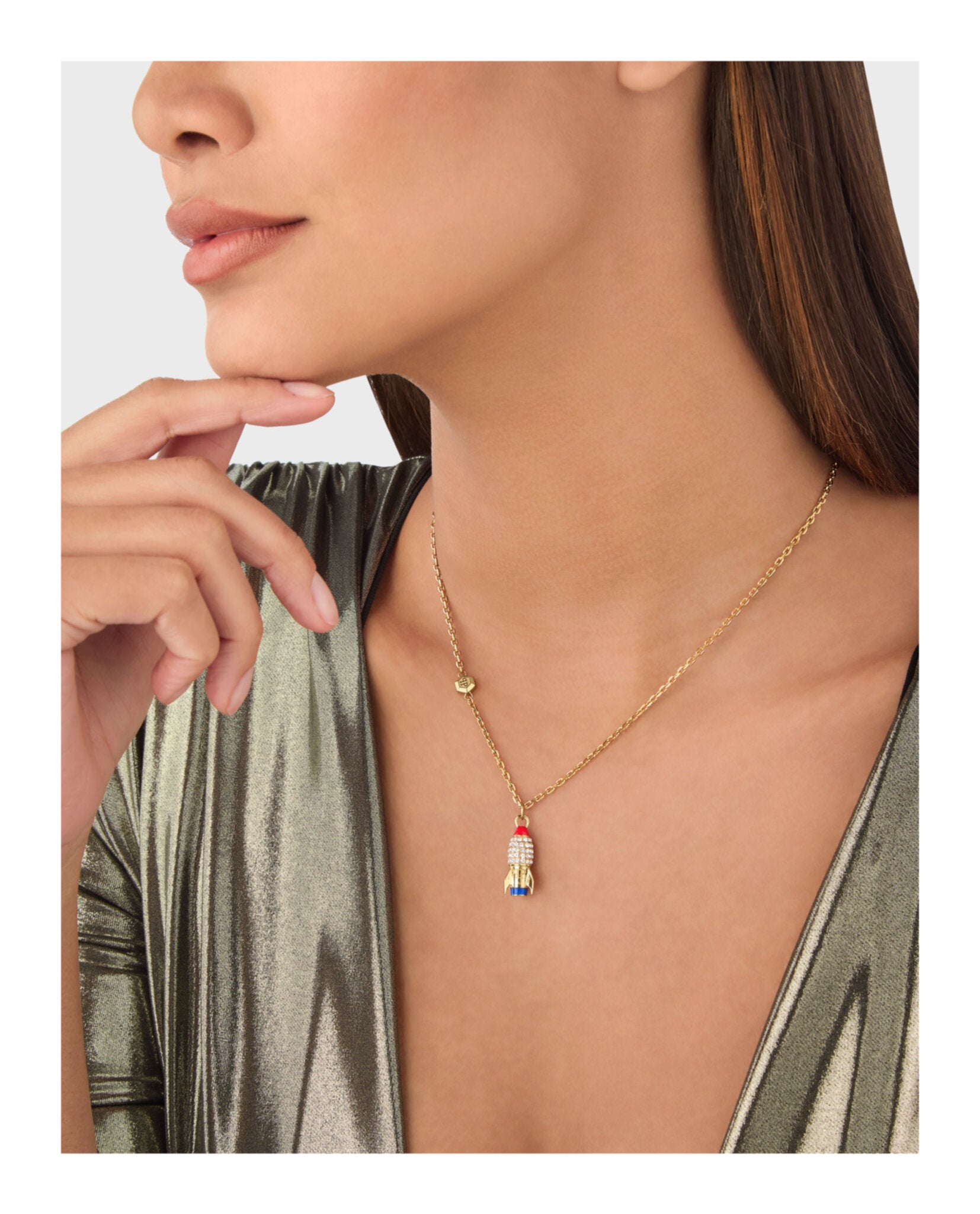 Plein Valentine Crystal Cable Chain Necklace