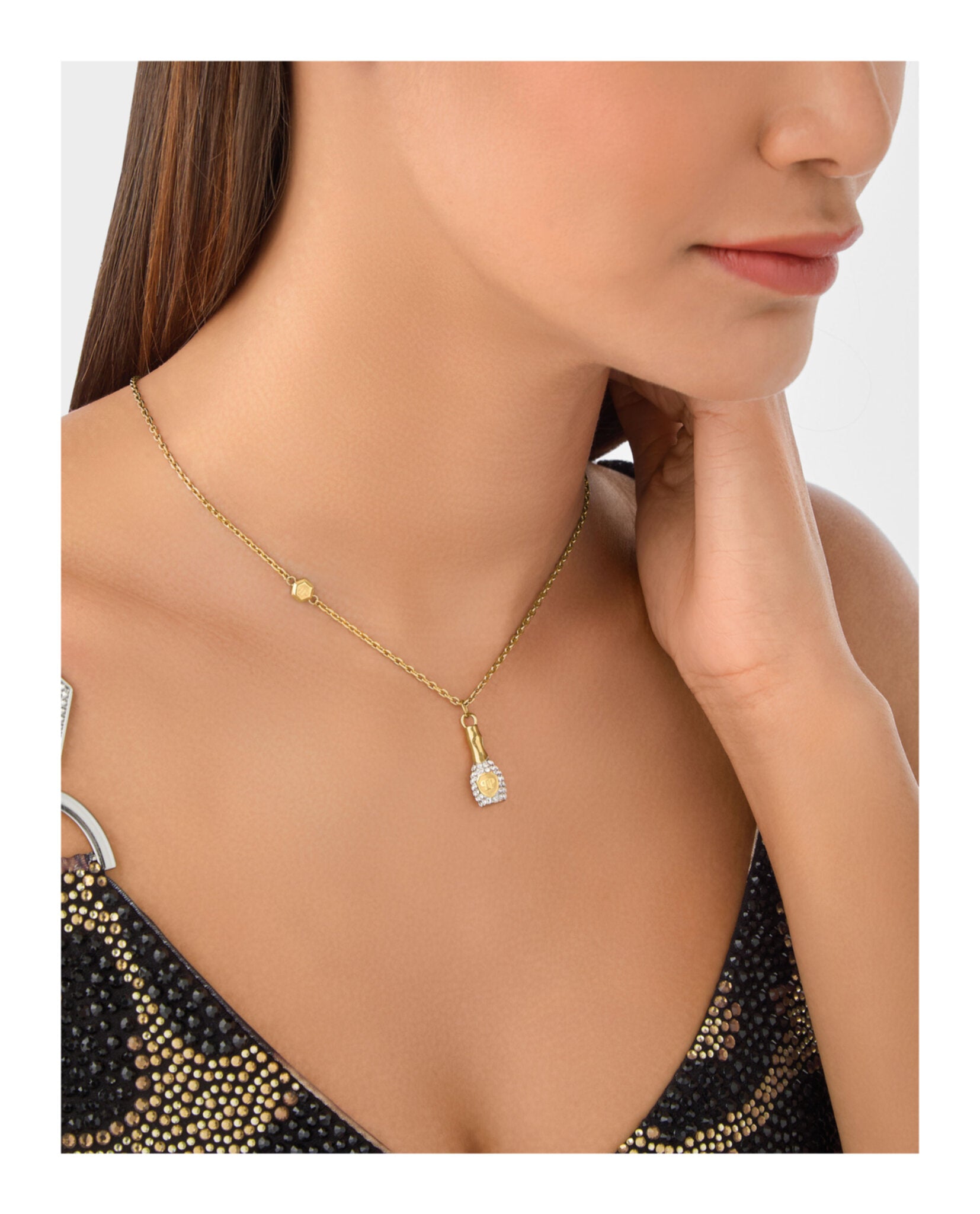 Plein Valentine Crystal Cable Chain Necklace