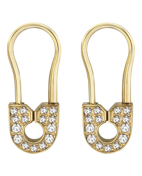 Plein Safety Pin  Earrings