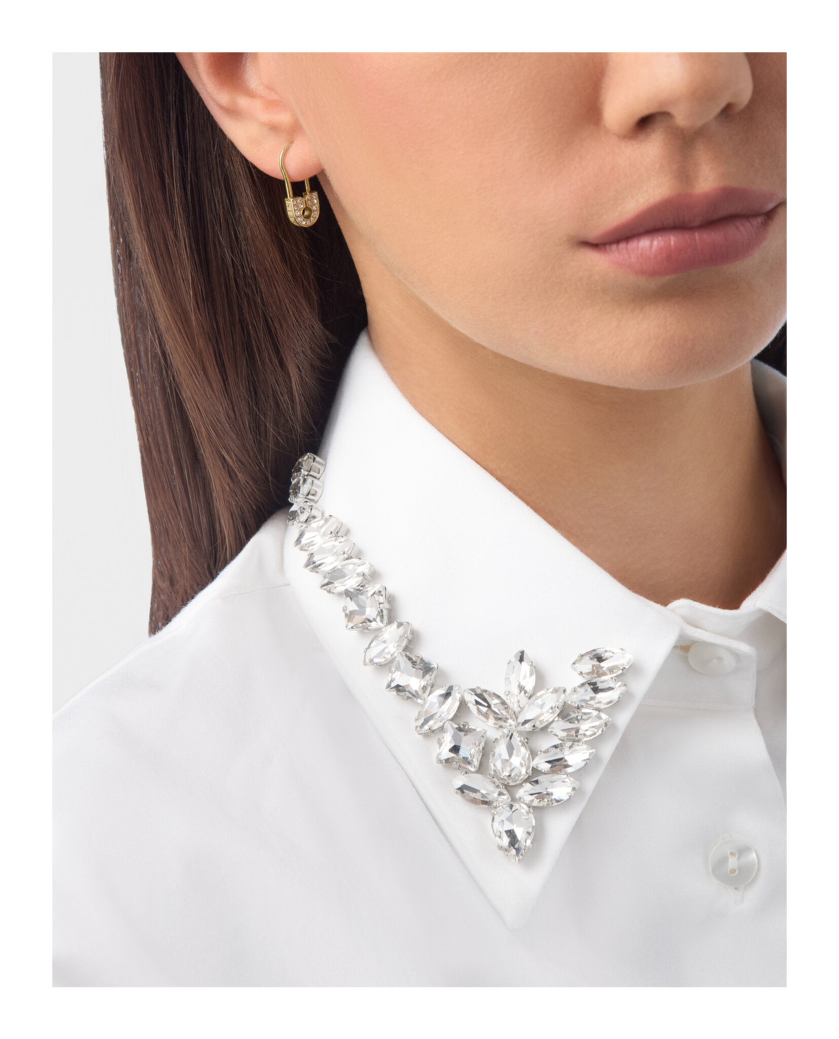 Plein Safety Pin  Earrings