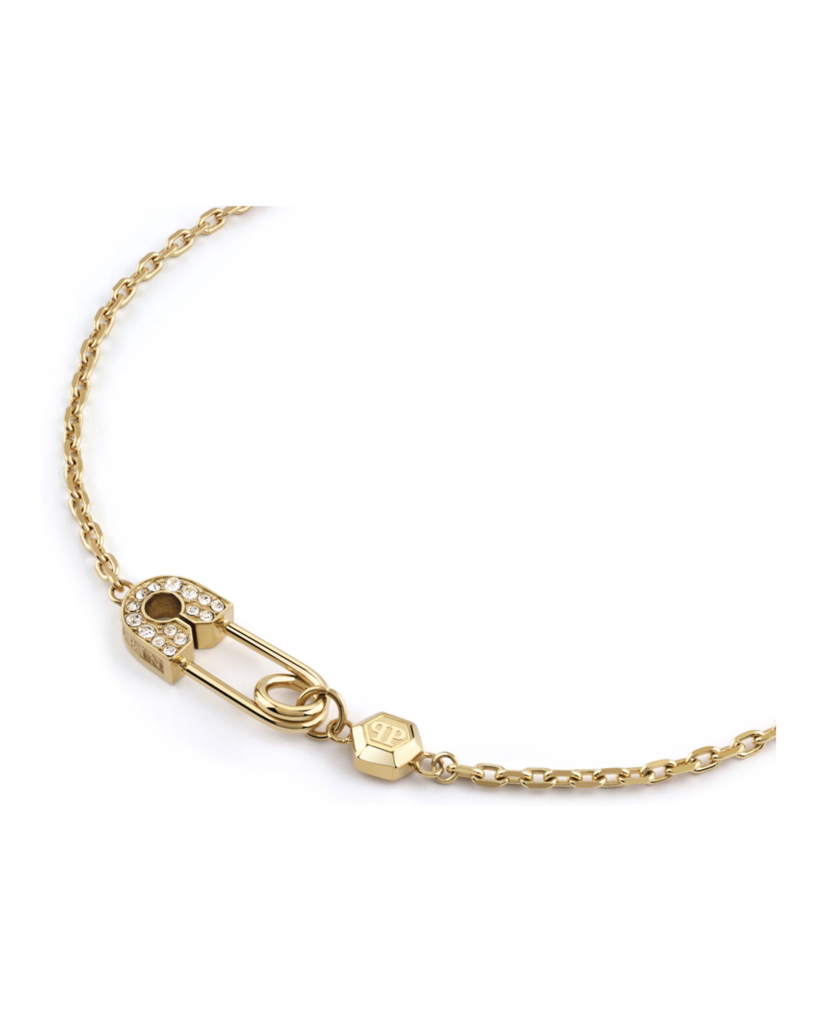 Plein Safety Pin Cable Chain Necklace