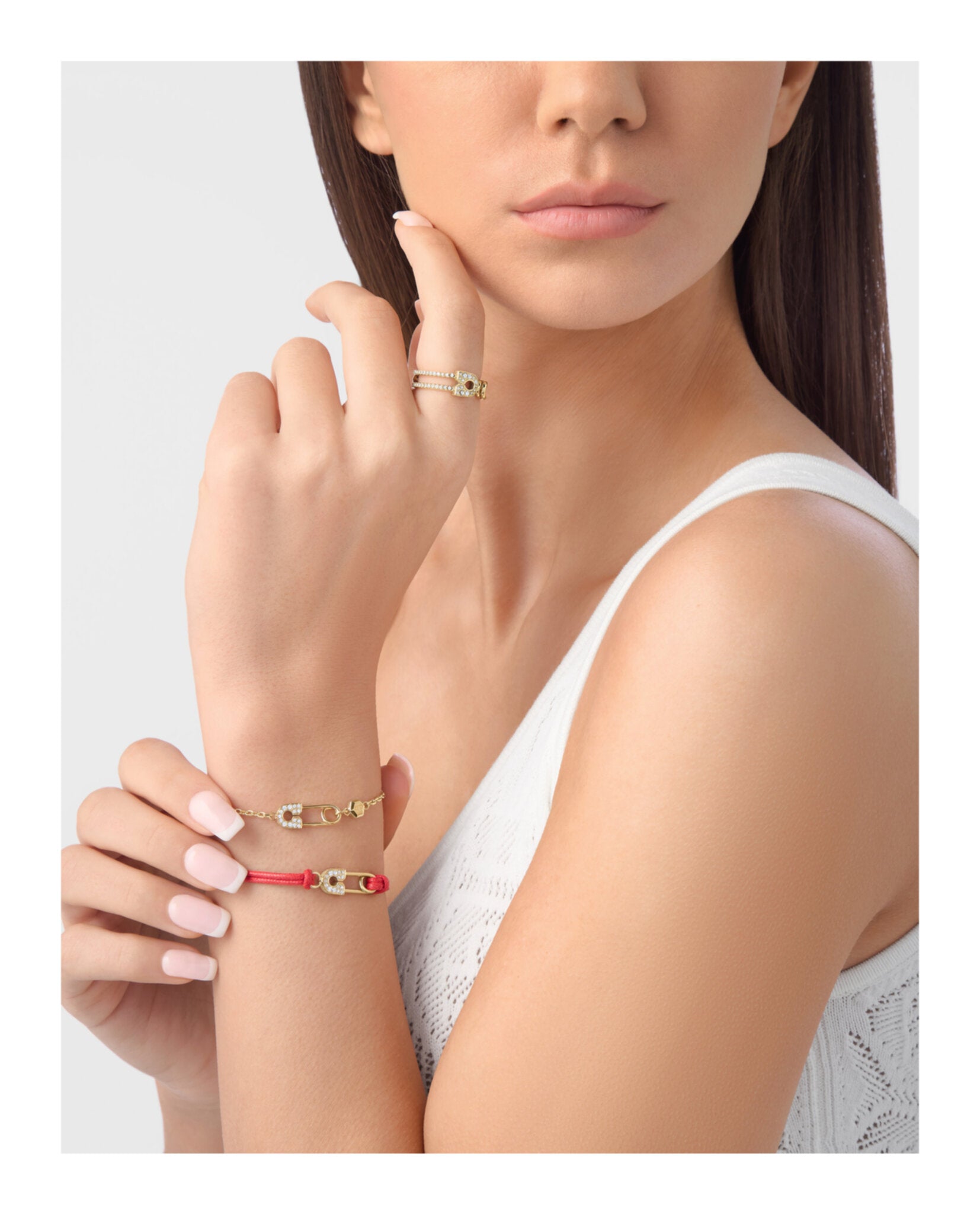 Plein Safety Pin Cable Chain Necklace