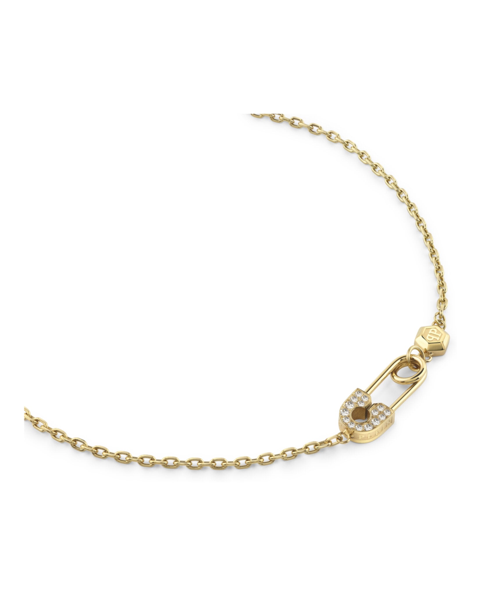 Plein Safety Pin Cable Chain Necklace