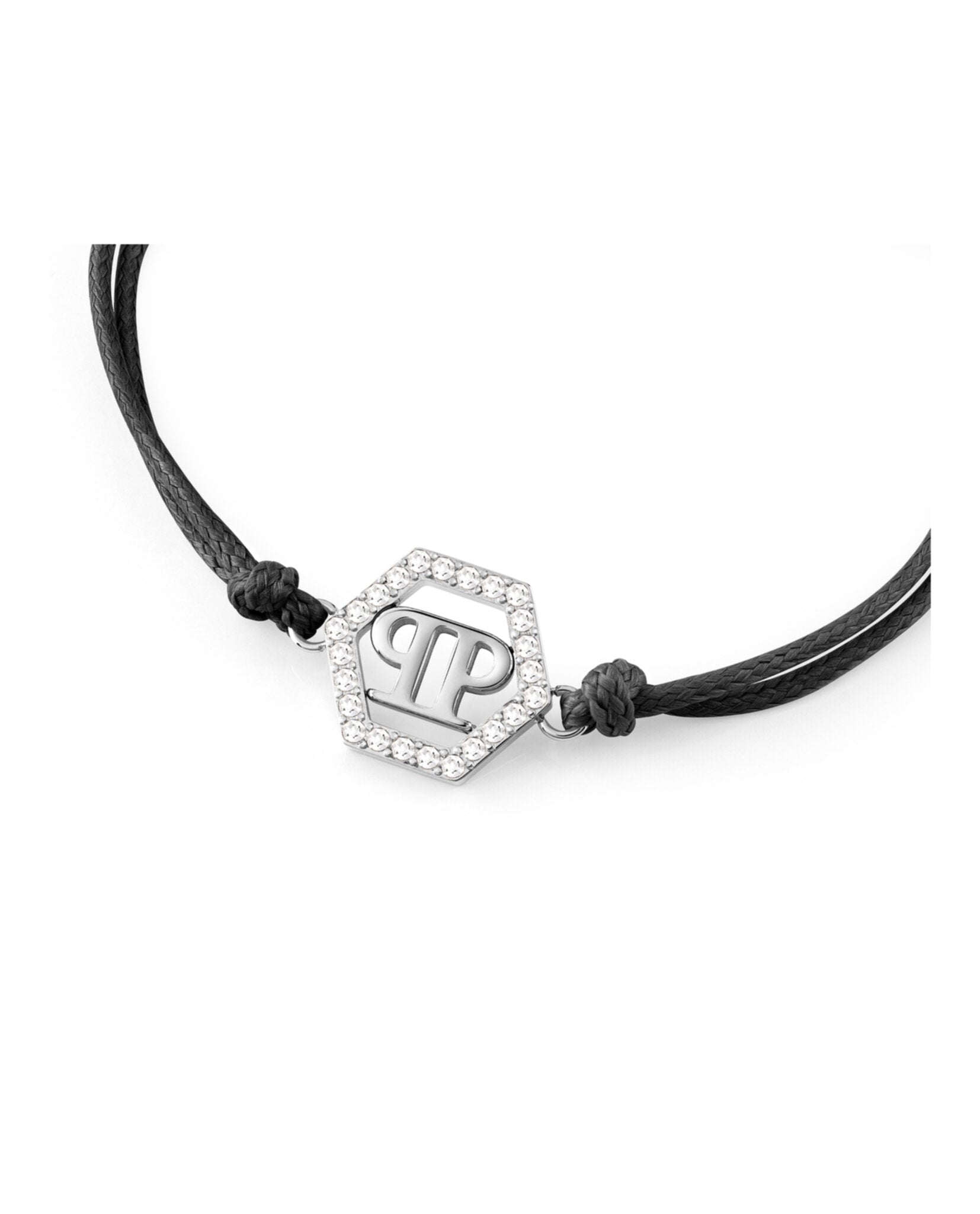 Linked Crystal Cotton Cord Bracelet