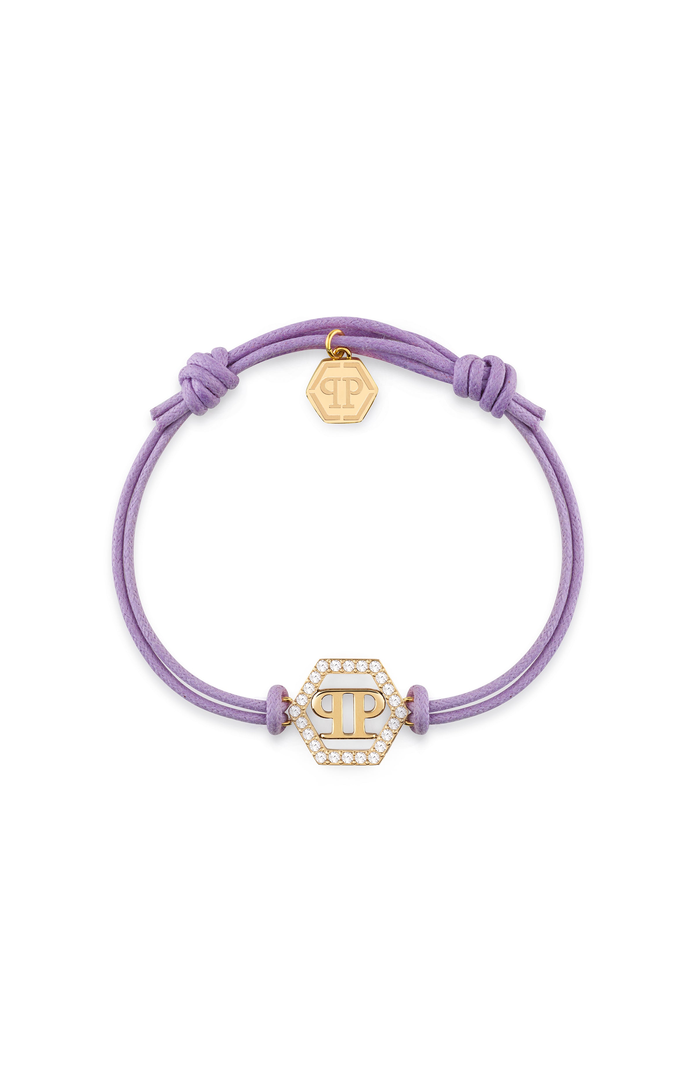 Linked Crystal Cotton Cord Bracelet