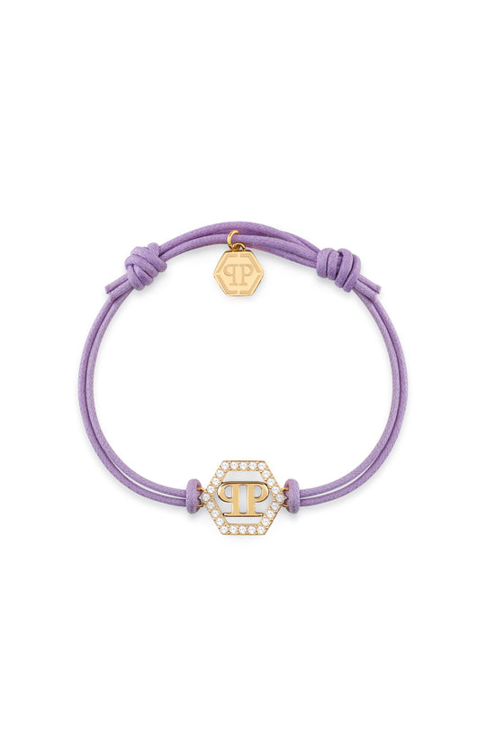 Linked Crystal Cotton Cord Bracelet