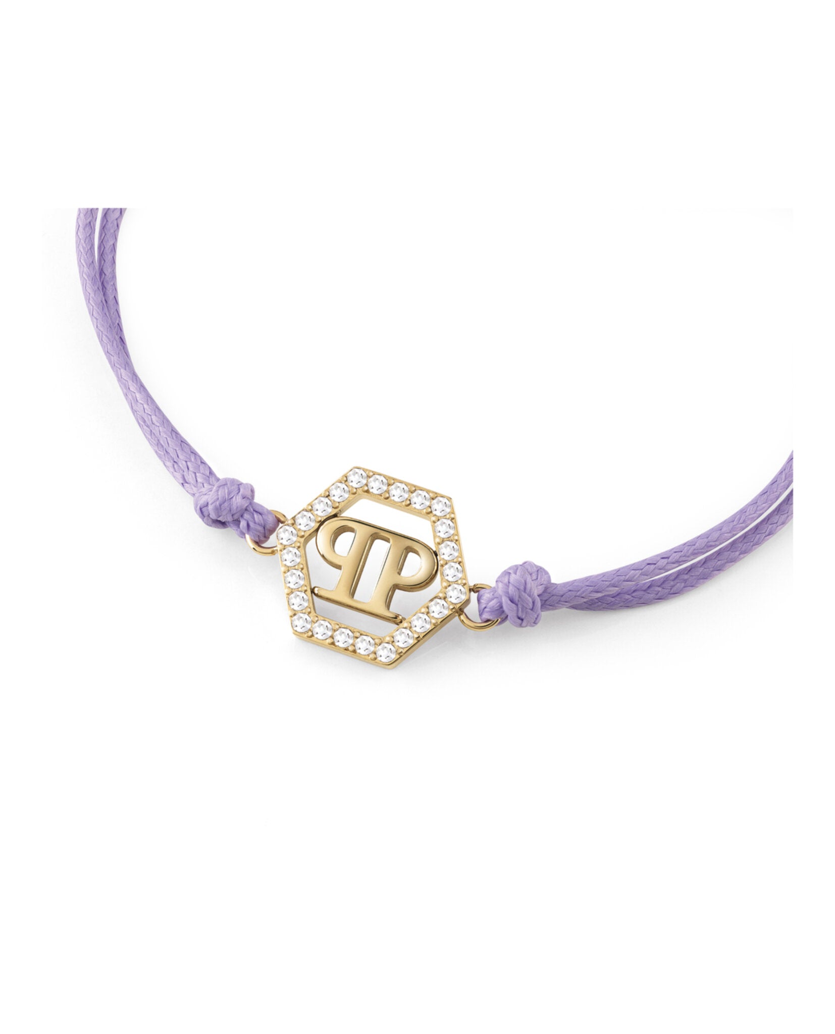 Linked Crystal Cotton Cord Bracelet