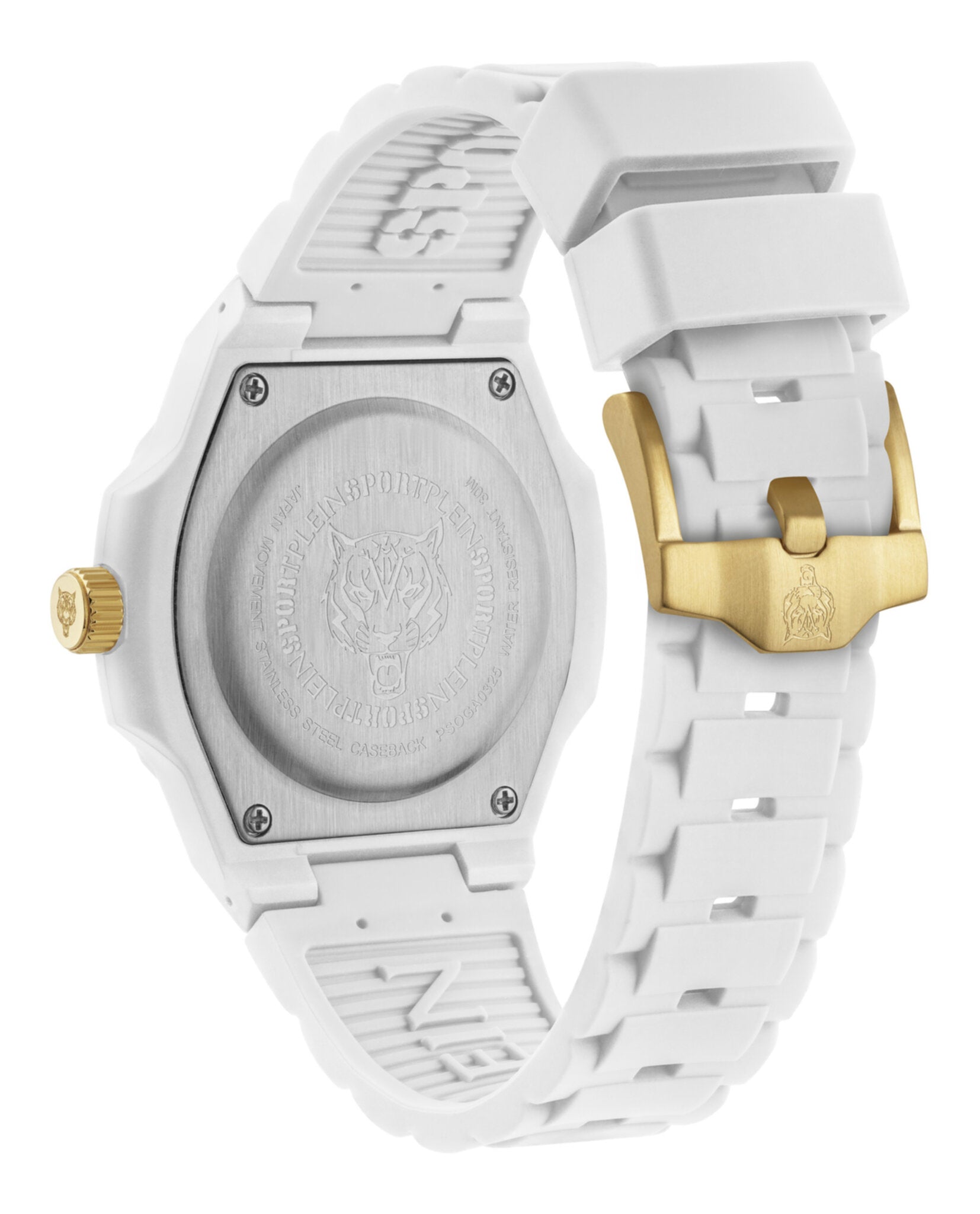 Plein Sport Orologio Cronografo Uomo PLEIN GAIN - Cassa Acciaio 43mm, Quadrante Blu, Cinturino Silicone, Movimento Quarzo Giapponese