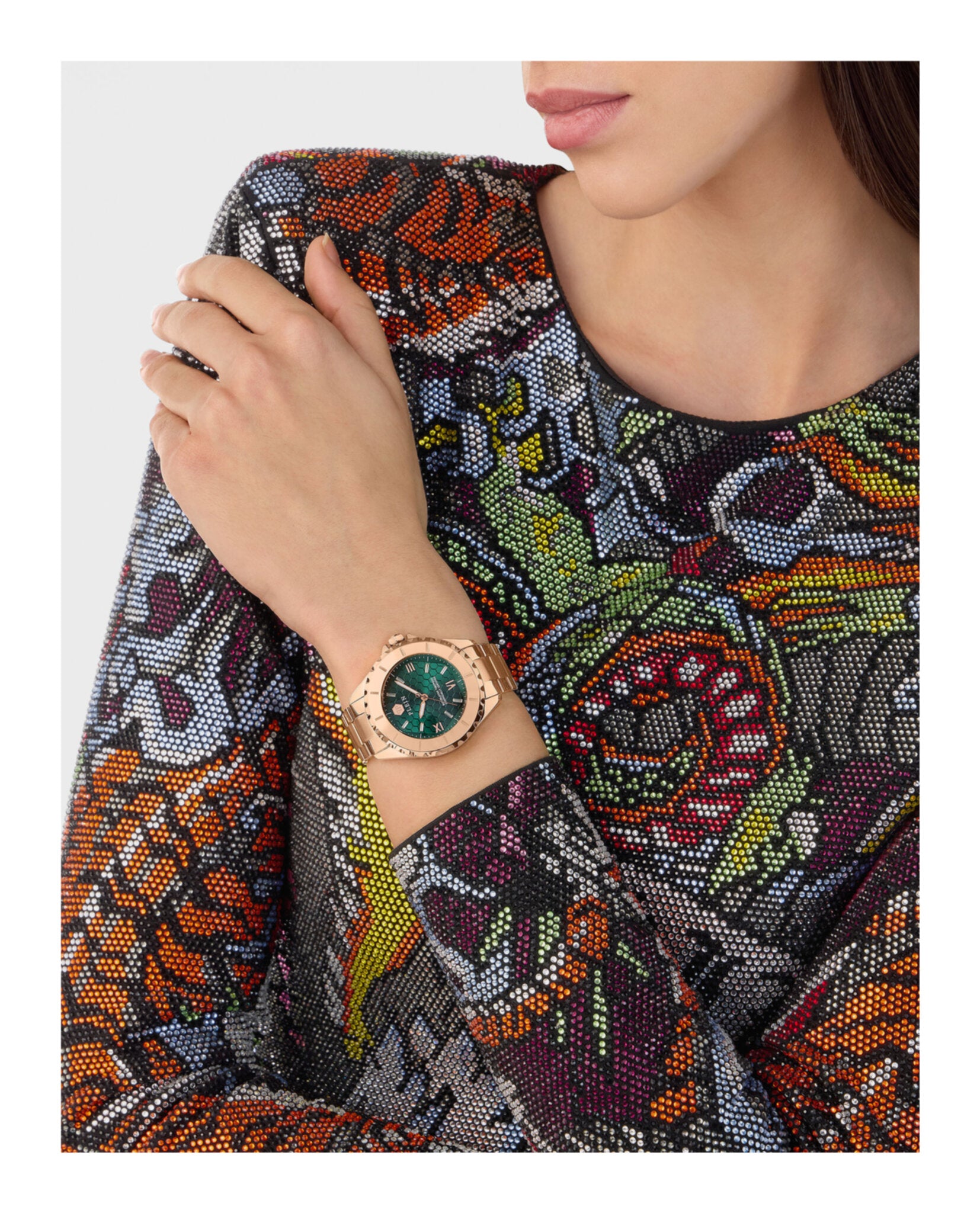 The $kull Spikes Crystal Watch