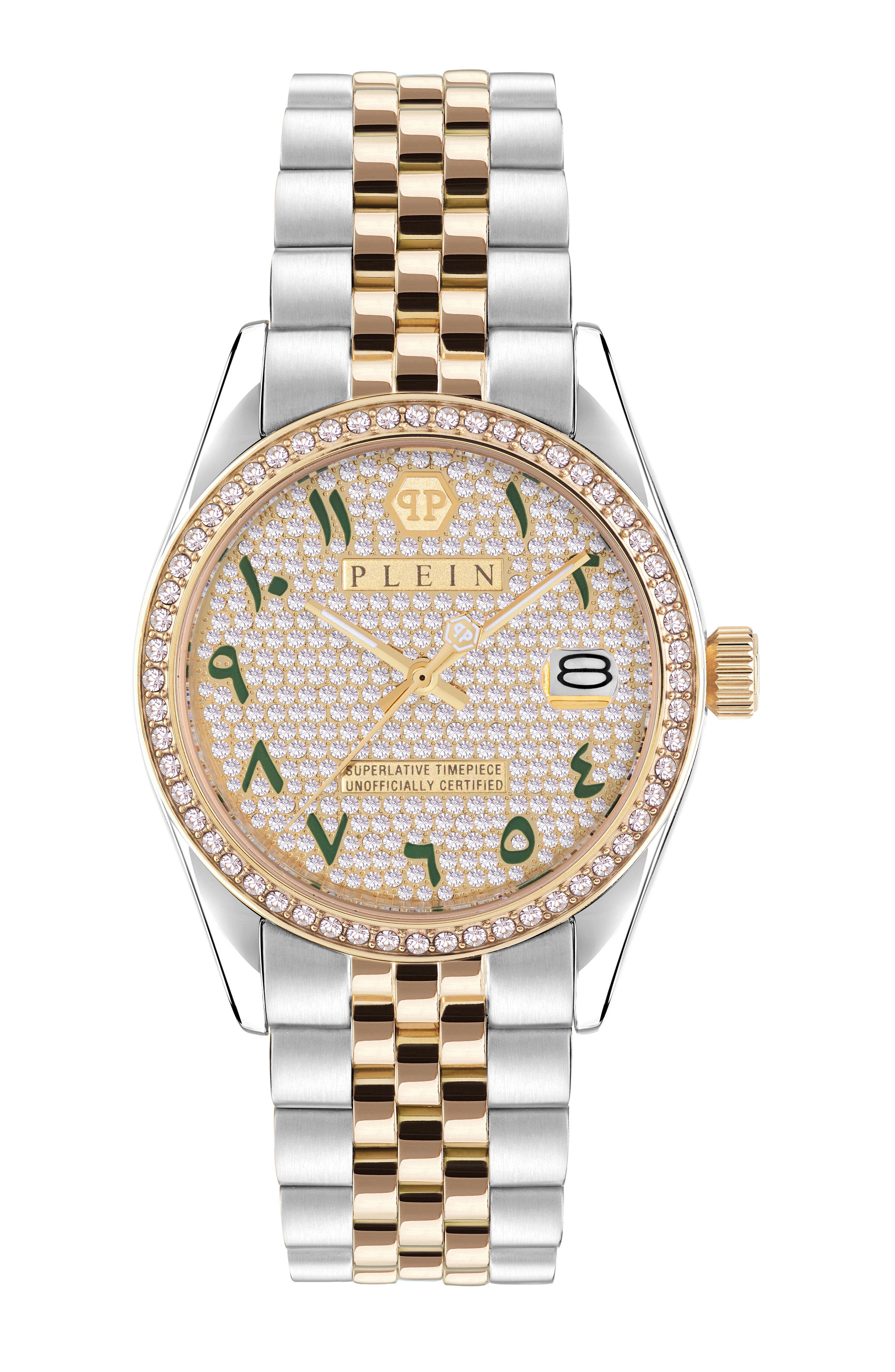 Date Superlative Arabic Crystal Watch