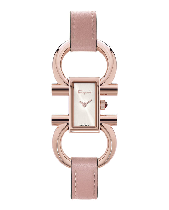 Double Gancini Leather Watch