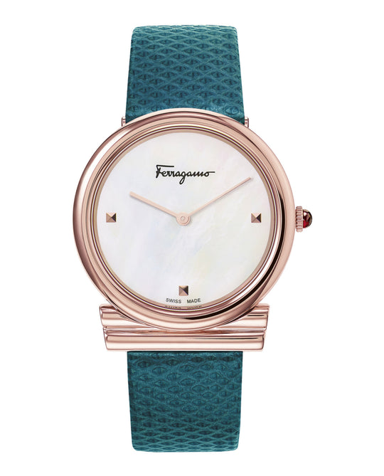 Gancini Slim Leather Watch