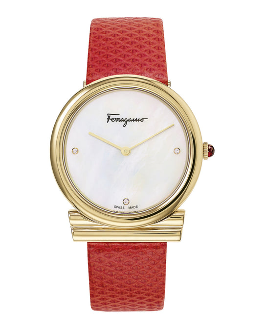 Gancini Slim Leather Watch
