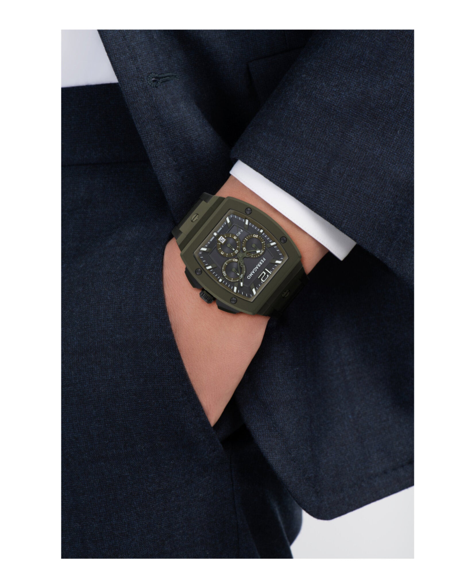 F-80 Tonneau Chrono Silicone Watch