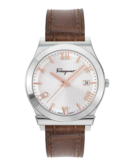 Gancini Leather Watch