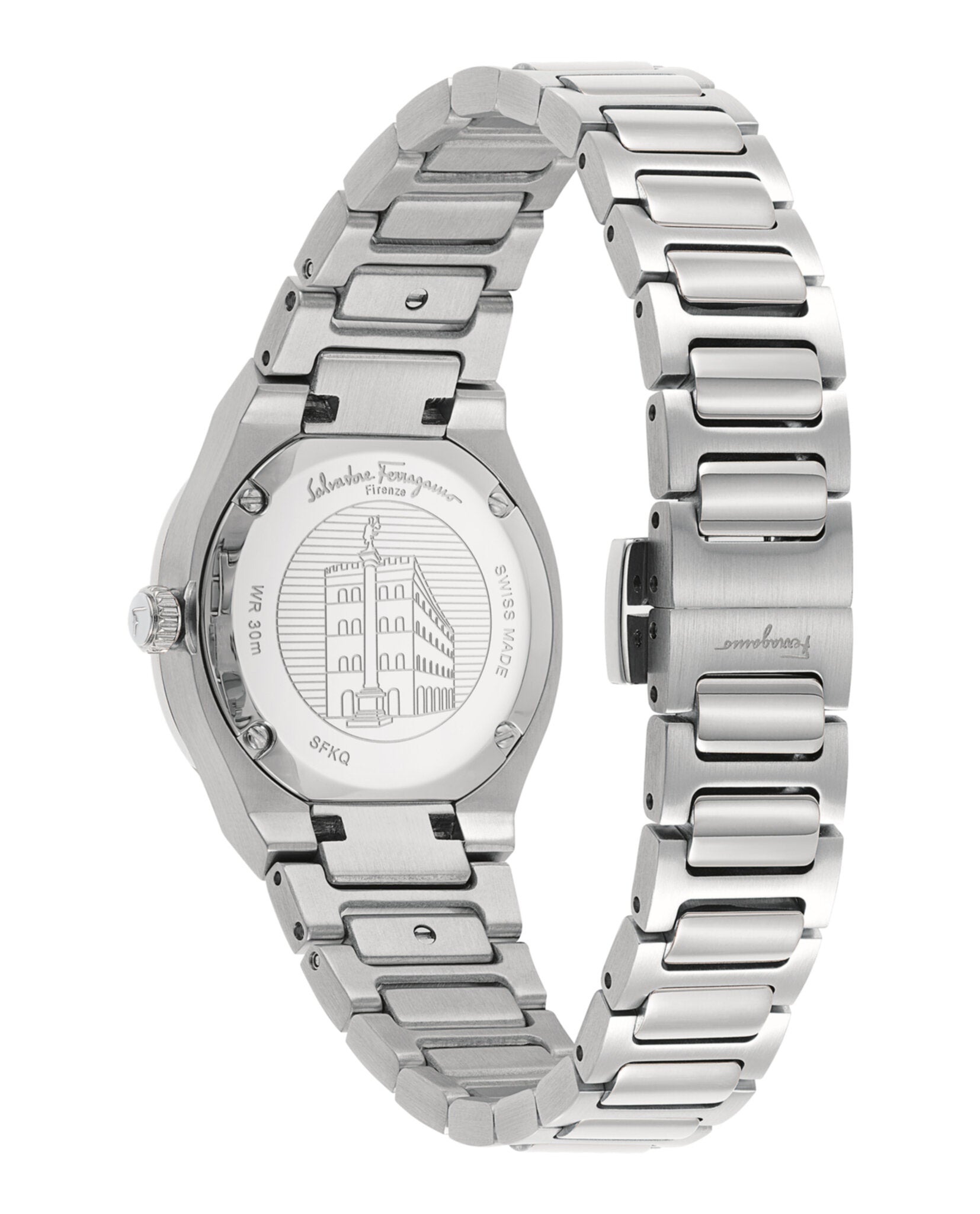 Ferragamo Elliptical Mother of Pearl Watch