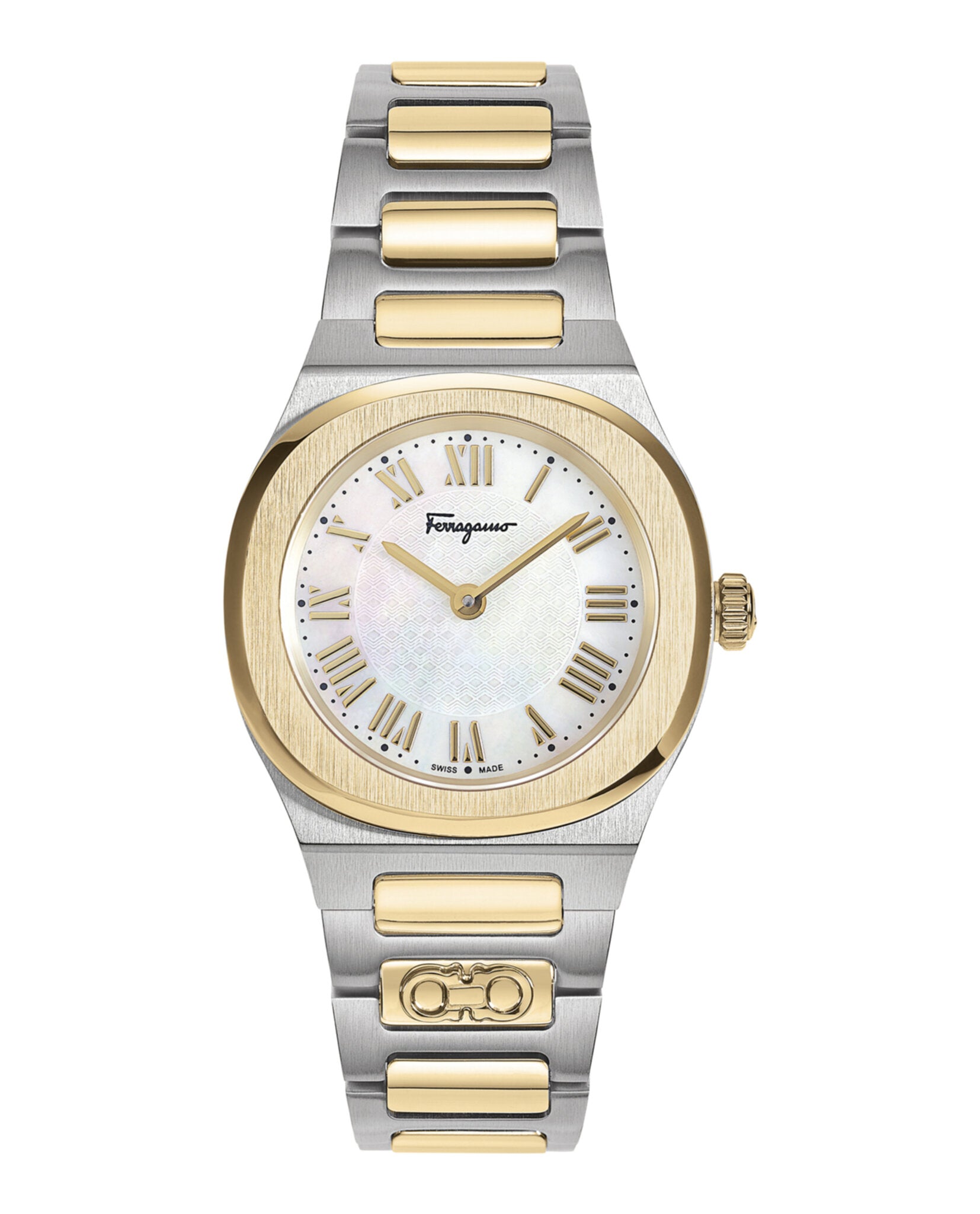 Ferragamo Elliptical Mother of Pearl Watch
