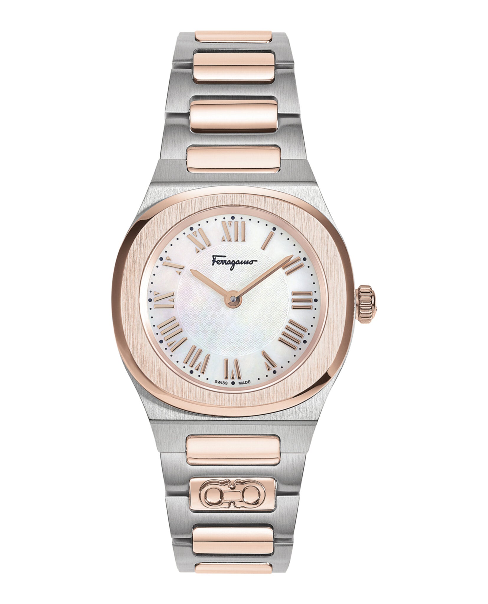 Ferragamo Elliptical Mother of Pearl Watch