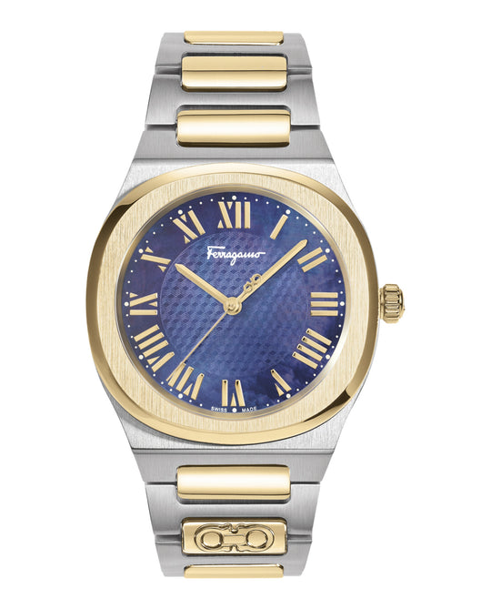 Ferragamo Elliptical Mother of Pearl Watch