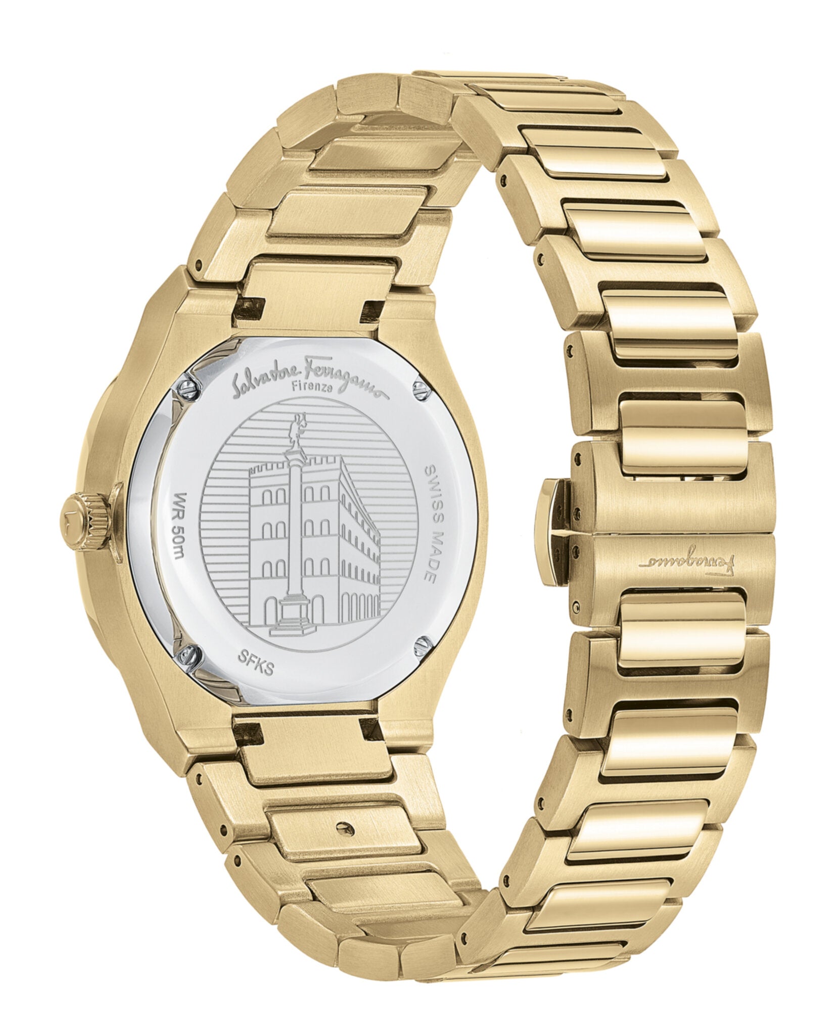 Ferragamo Elliptical Mother of Pearl Watch
