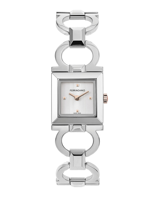 Double Gancini Square Bracelet Watch