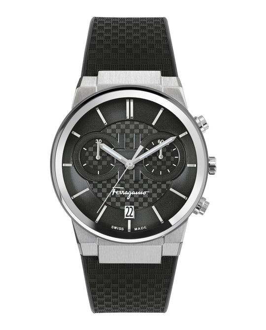 Ferragamo Sapphire Chrono Silicone Watch