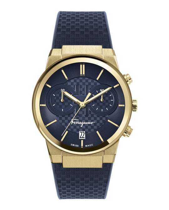 Ferragamo Sapphire Chrono Silicone Watch