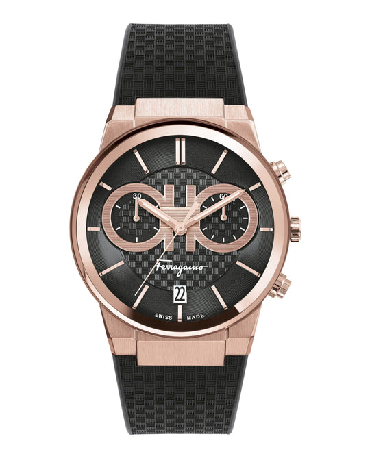 Ferragamo Sapphire Chrono Silicone Watch