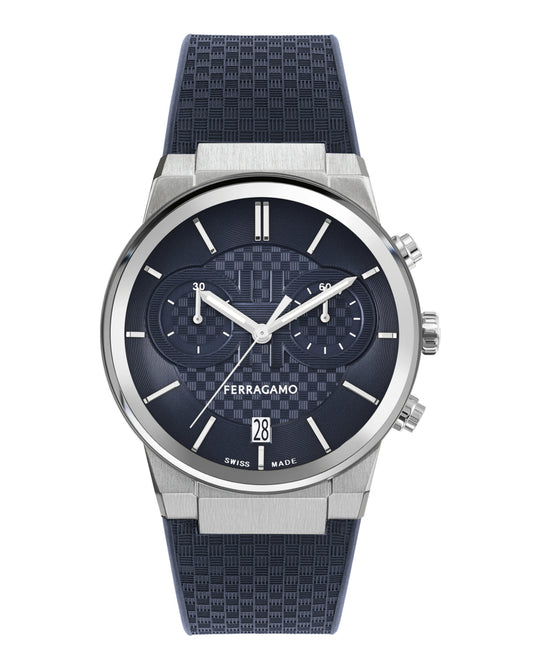 Ferragamo Sapphire Chrono Silicone Watch