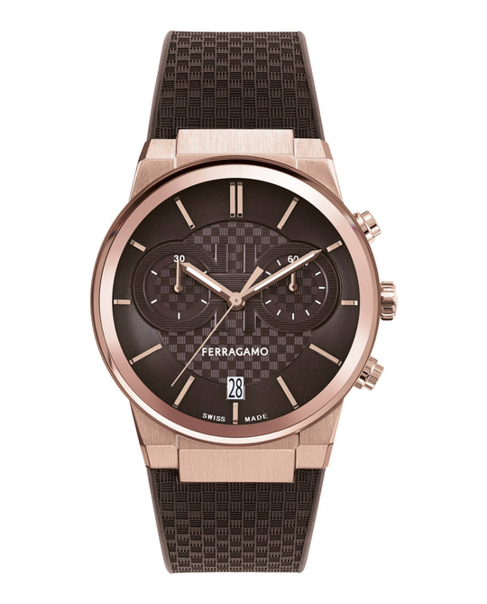 Ferragamo Sapphire Chrono Silicone Watch