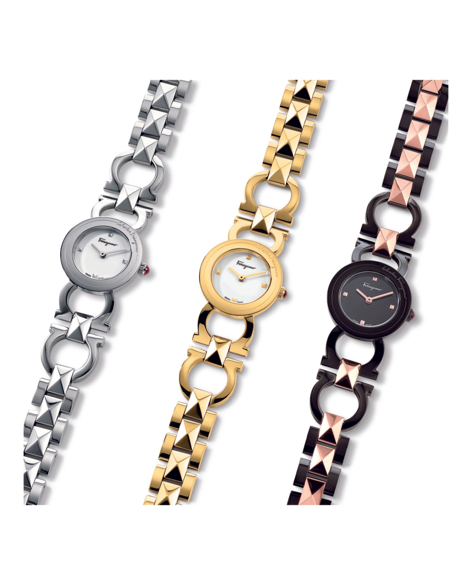 Double Gancini Stud Bracelet Watch