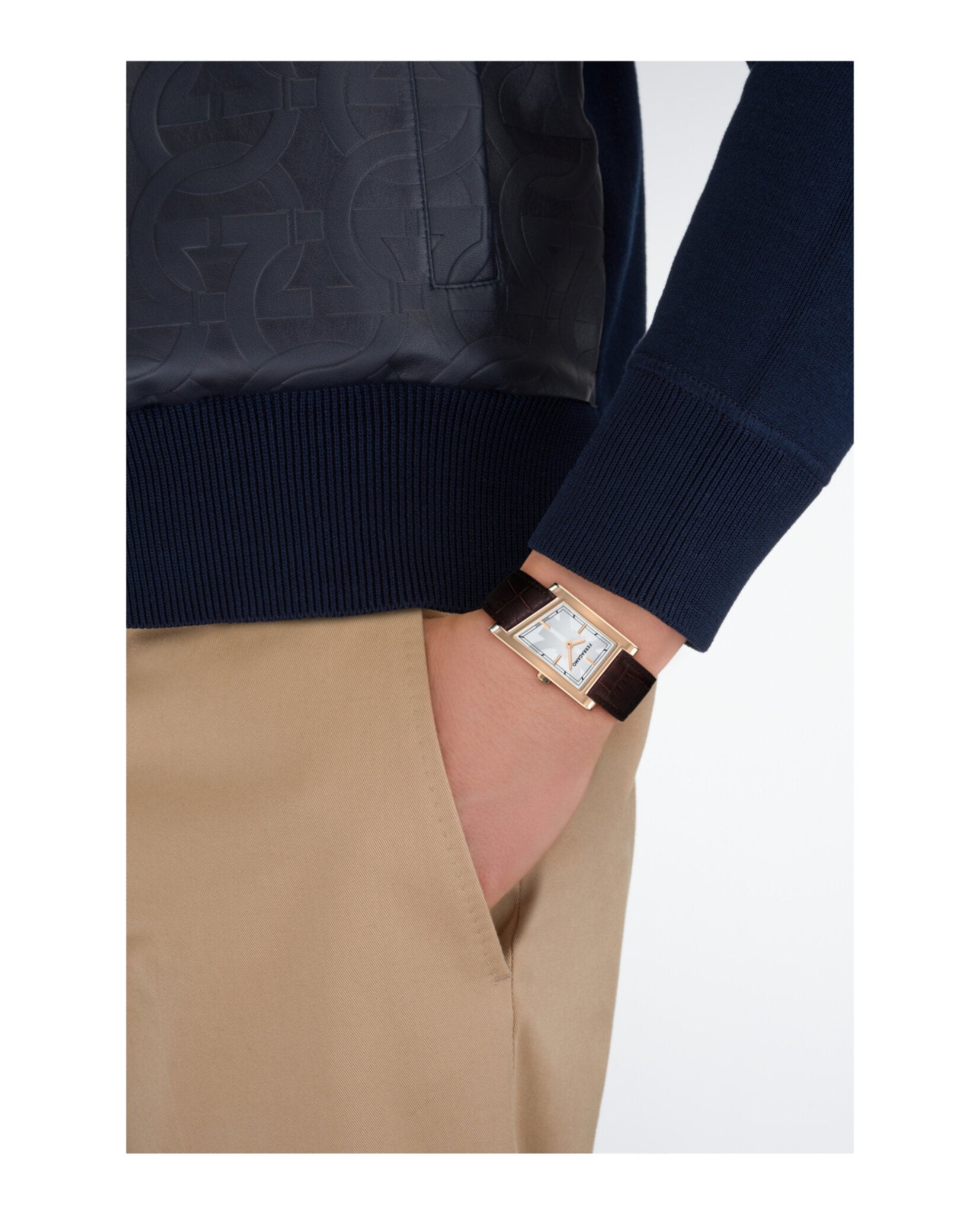 Ferragamo Asymetrique Leather Watch