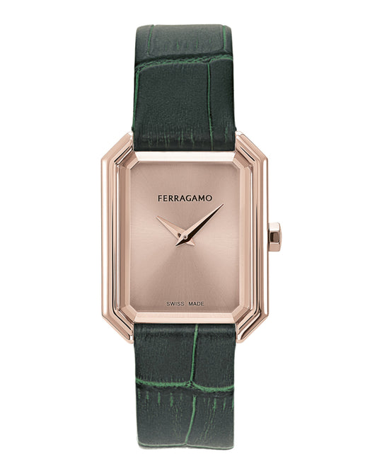 Ferragamo Crystal Leather Watch