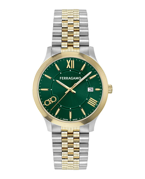 Rare Ferragamo Watch Dual-Tone Salvatore Ferragamo Two-Tone Brown Dial Women main image 4