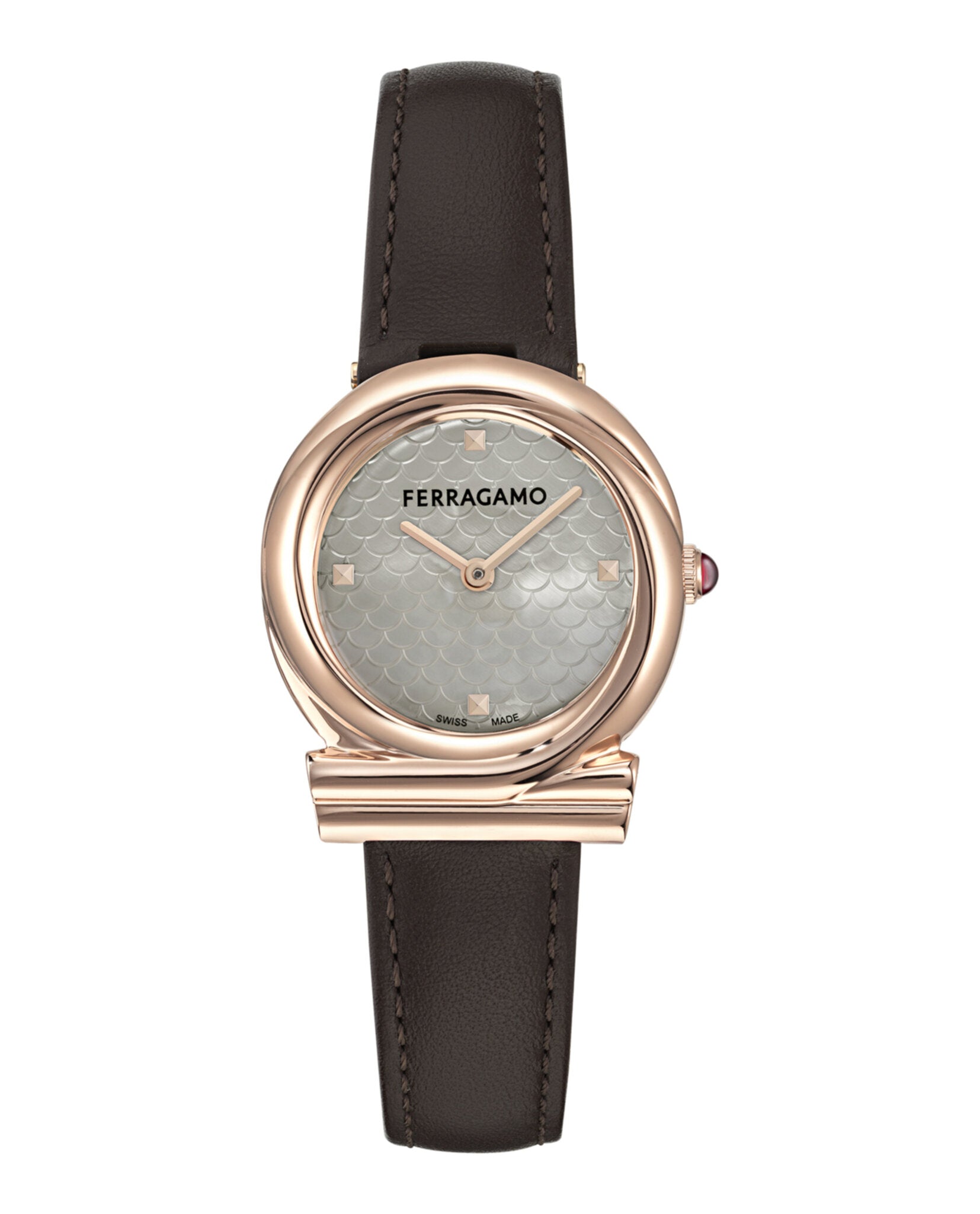 Gancini Twisted Leather Watch