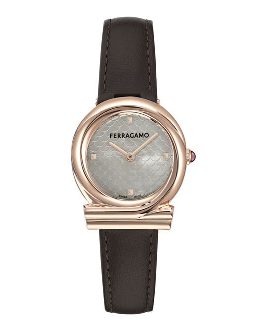 Gancini Twisted Leather Watch
