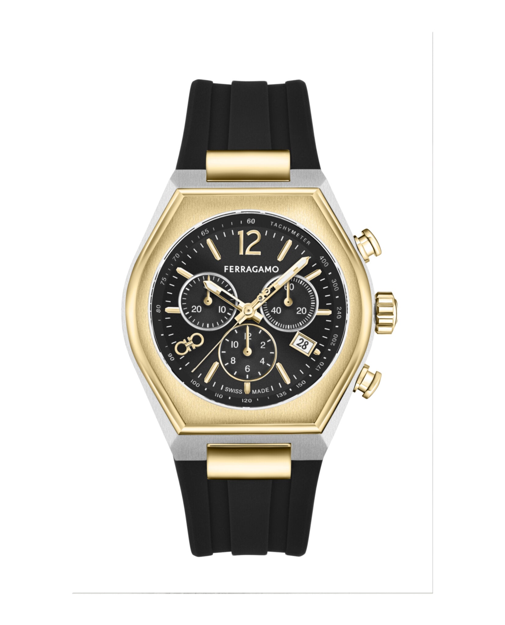 Ferragamo Tonneu Chrono Silicone Watch