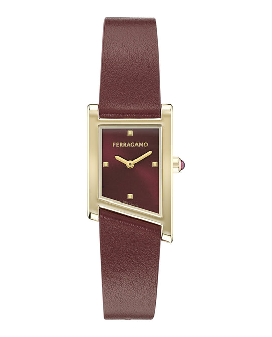 Ferragamo Asymetrique Leather Watch